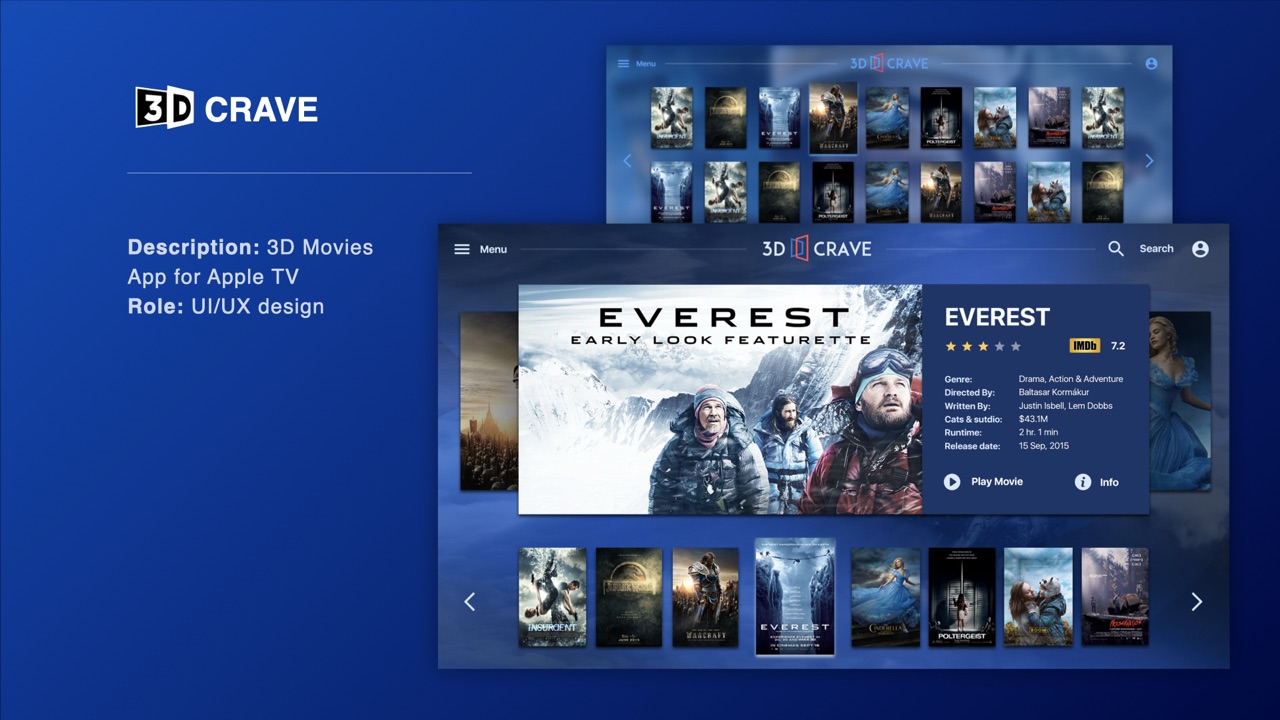 3D Crave — 3D movies app for Apple TV