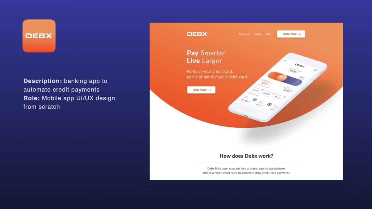 DEBX — banking app to automate credit-card payments