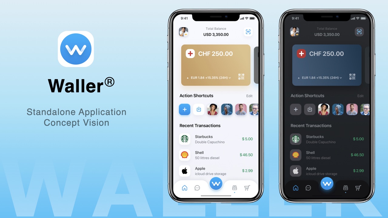 Waller — wallet and payments app concept